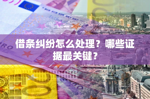 济南借条纠纷怎么处理？哪些证据最关键？