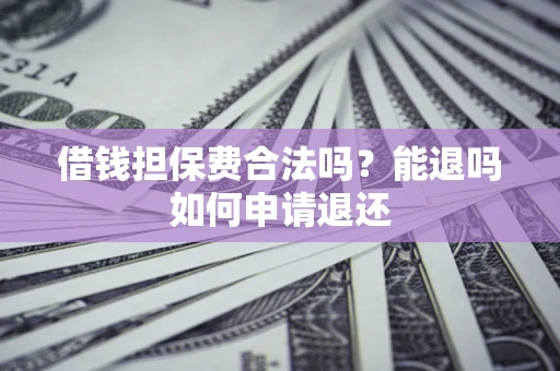济南借钱担保费合法吗？能退吗如何申请退还